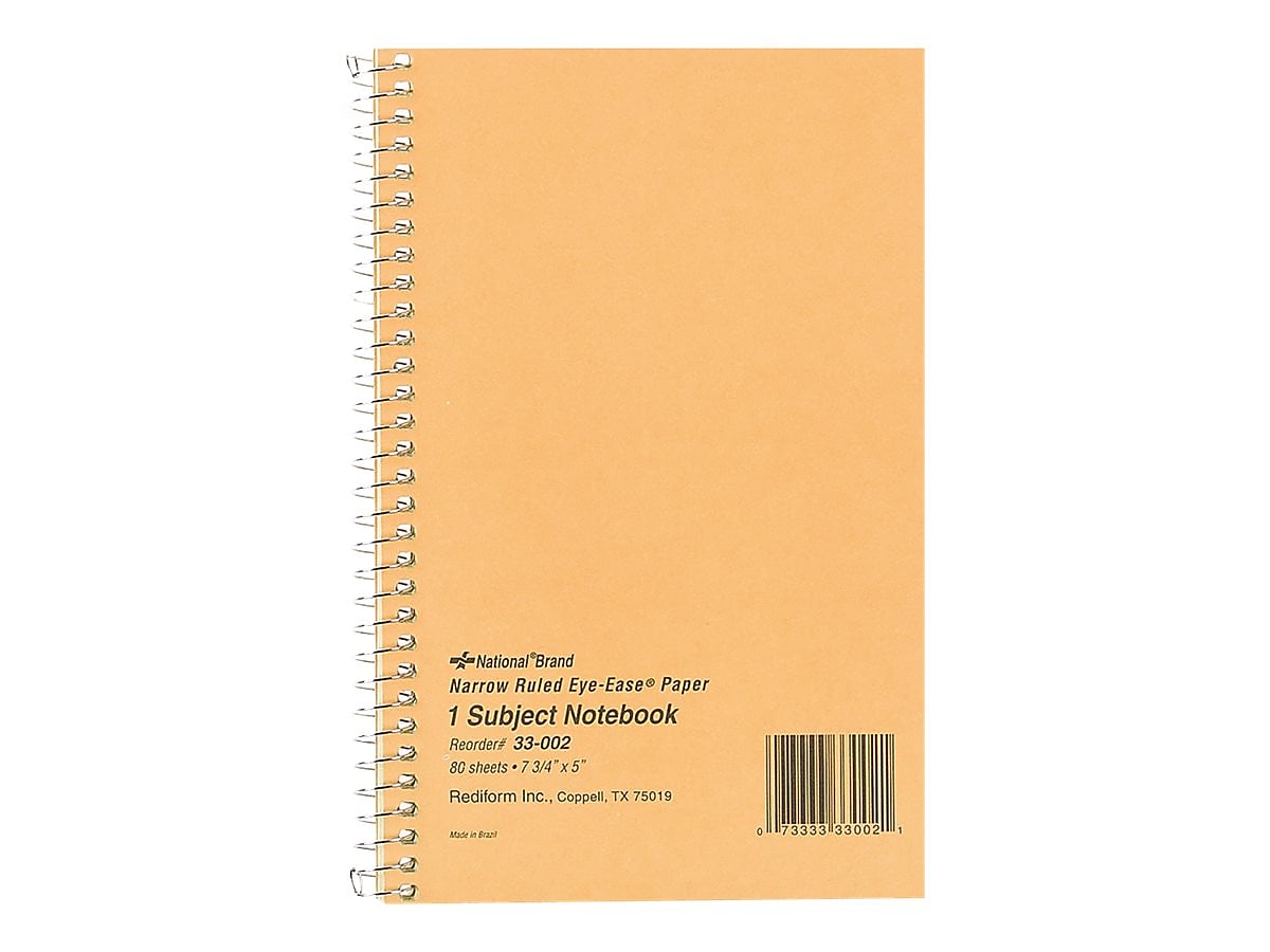 Rediform Brown Board Cover 1-Subject Notebooks, 5