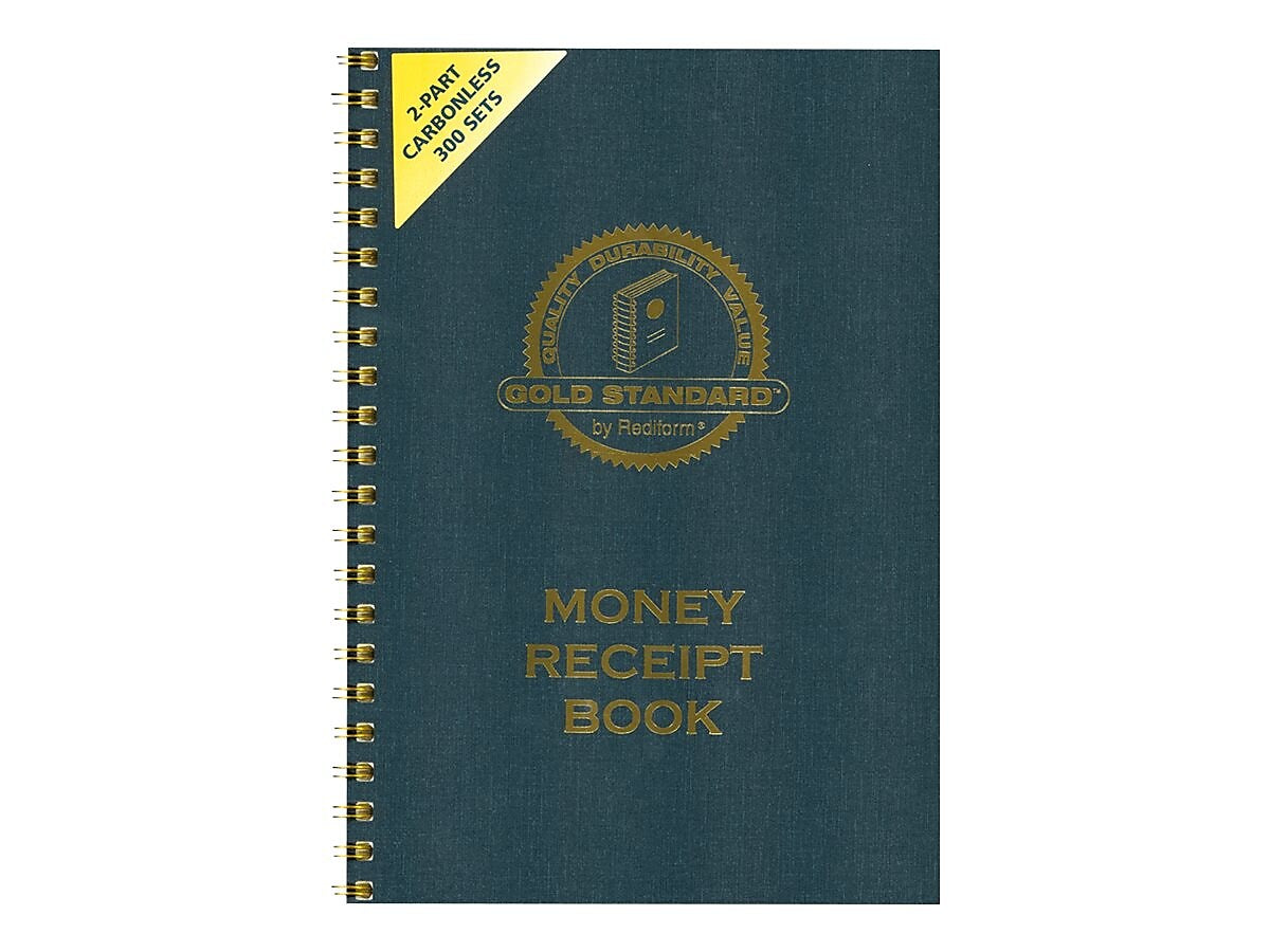 Rediform Gold Standard 2-Part Carbonless Receipts Book, 7