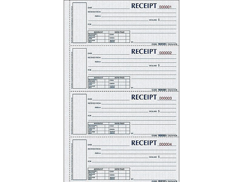Rediform Money 3-Part Carbonless Receipt Book, 2.75