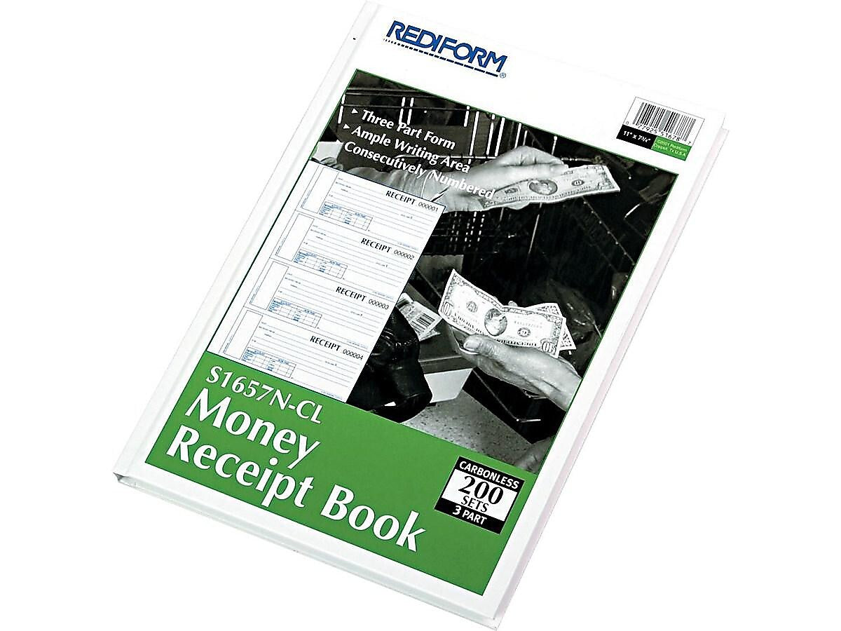 Rediform Money 3-Part Carbonless Receipt Book, 2.75