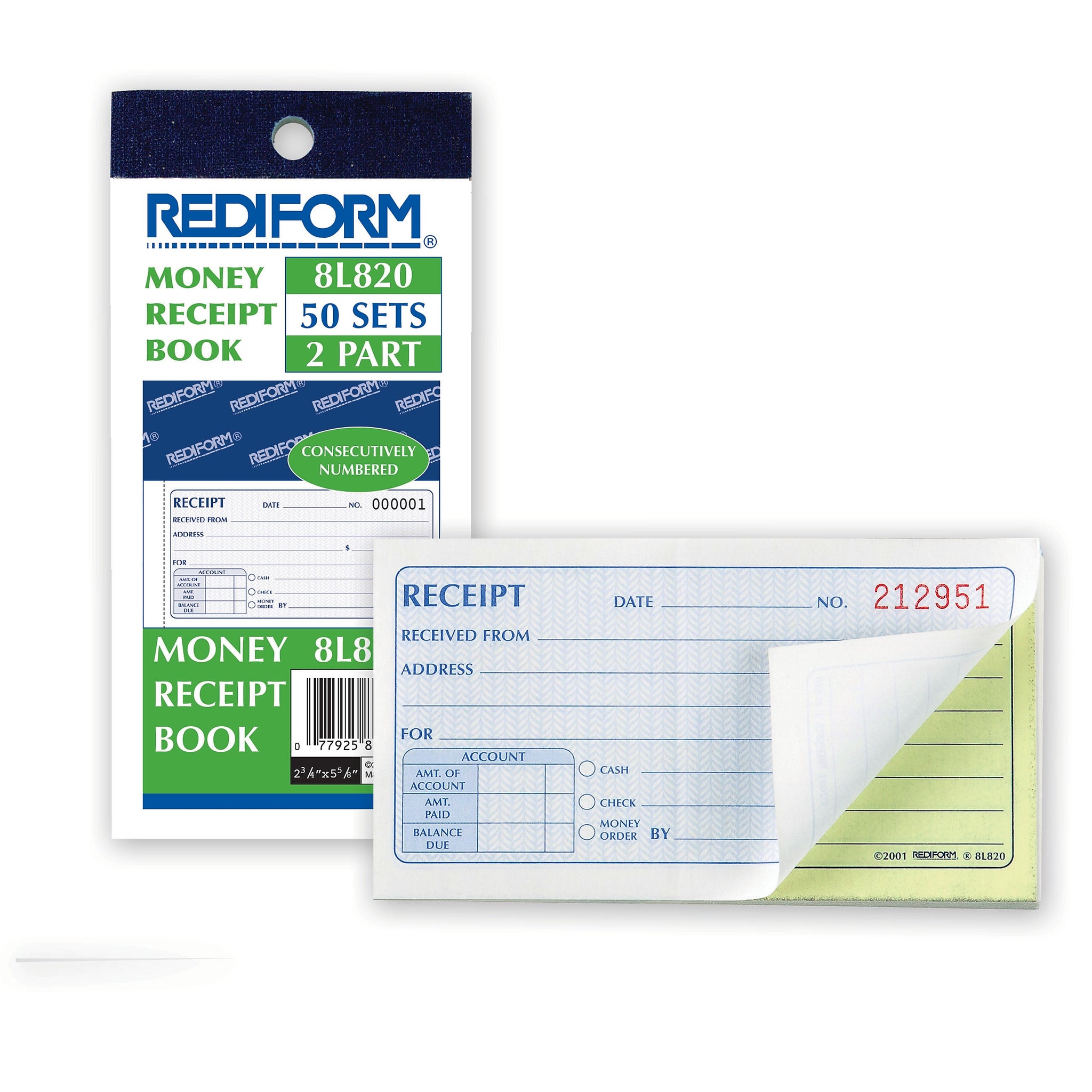 Rediform Money Receipt Book, 2 3/4