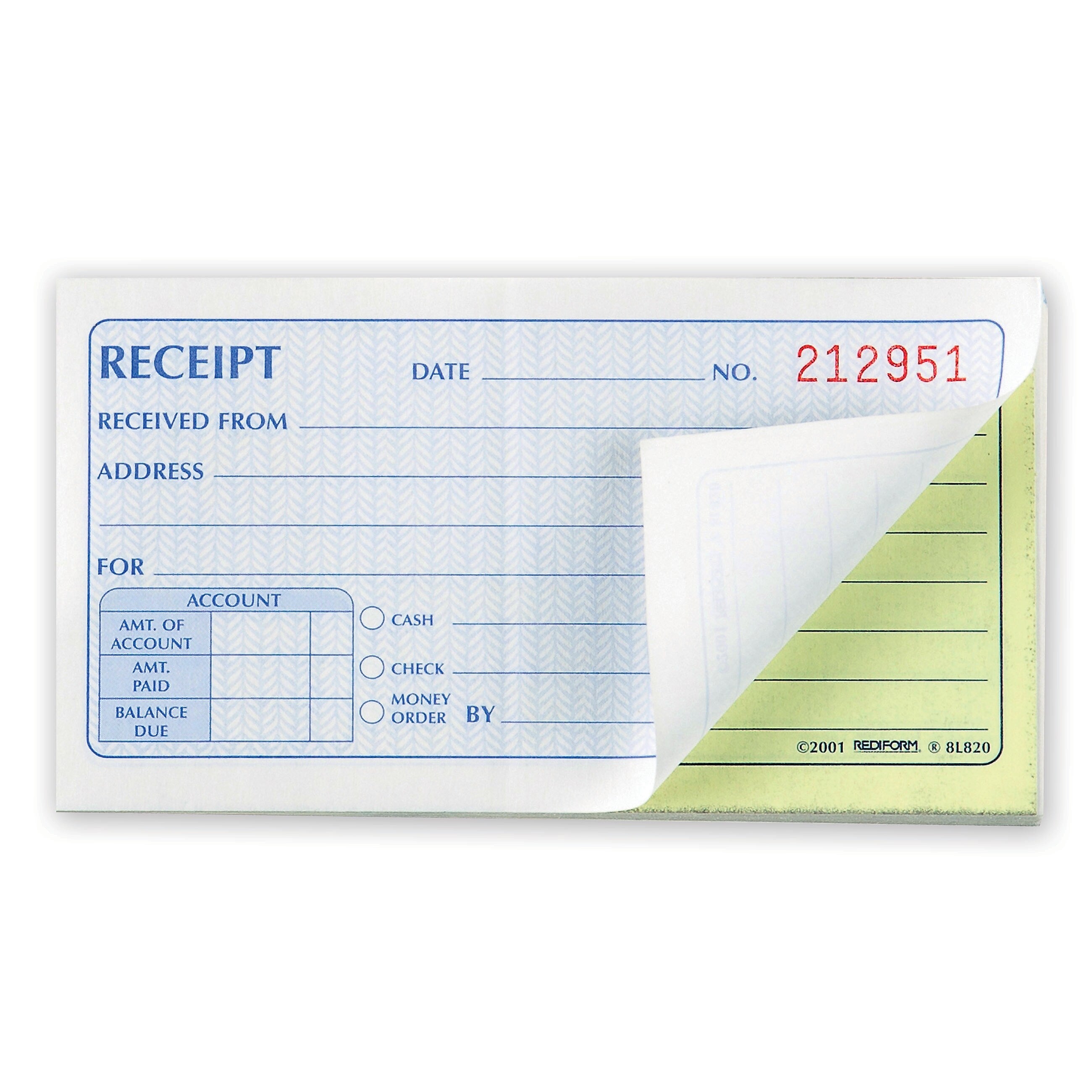 Rediform Money Receipt Book, 2 3/4