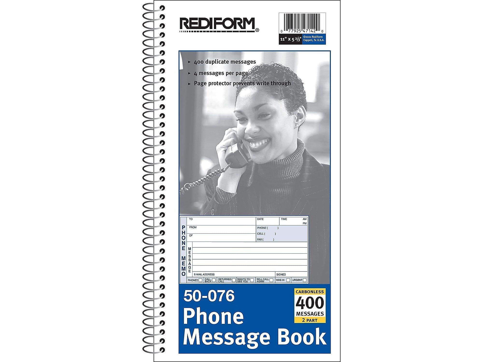 Rediform Phone Message Pad, 3