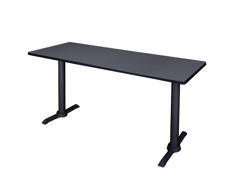 Regency 60" Metal & Wood Cain Computer Table, Gray