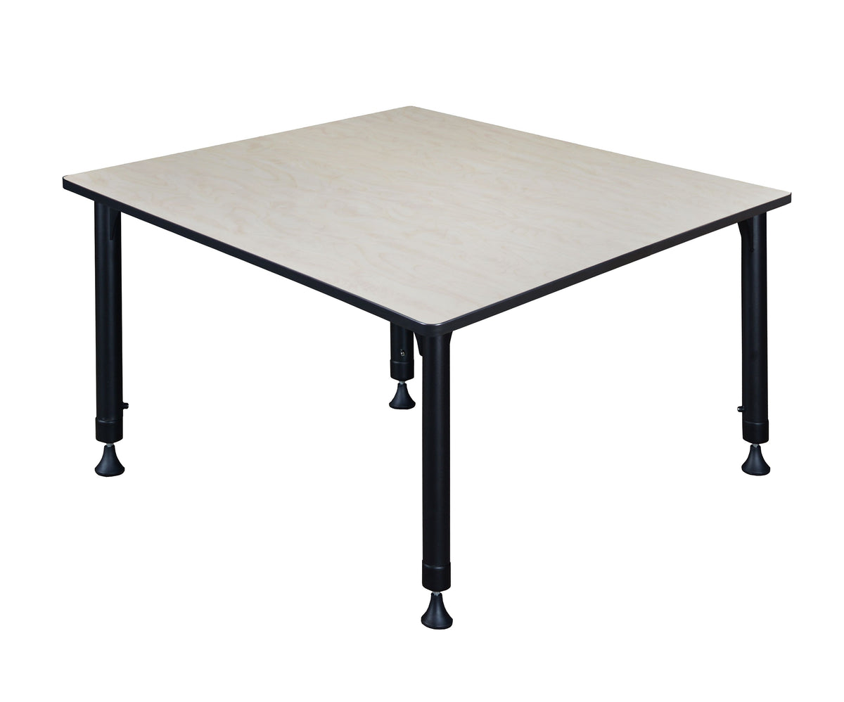 Regency Kee Adjustable Square Activity Table, 23" x 48", Height Adjustable, Maple