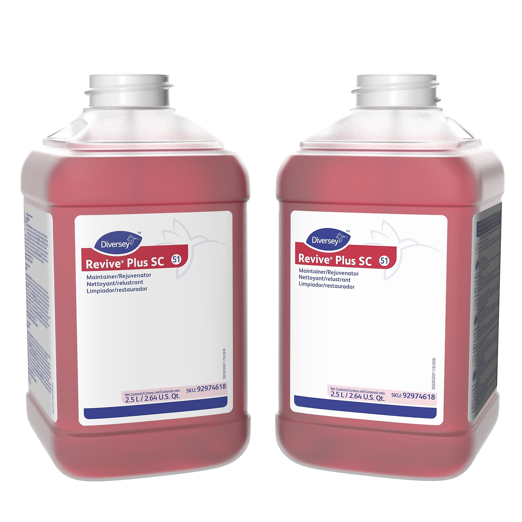 Revive Plus SC 51 Hard Floor Cleaner for Diversey J-Fill, Citrus, 2.5 L / 2.64 U.S. Qt., 2/Carton