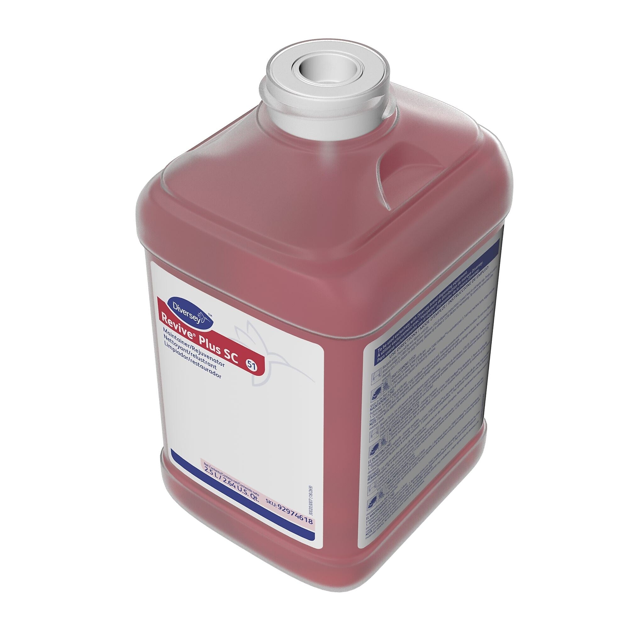 Revive Plus SC 51 Hard Floor Cleaner for Diversey J-Fill, Citrus, 2.5 L / 2.64 U.S. Qt., 2/Carton