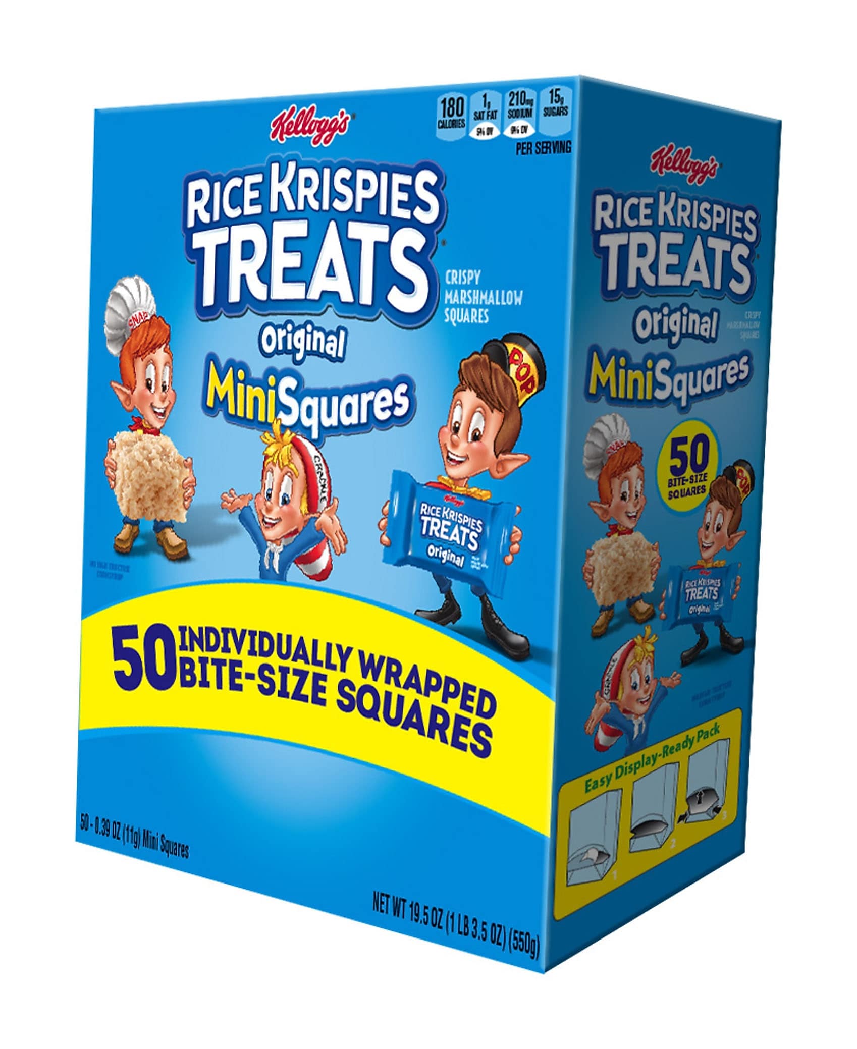 Rice Krispies Treats Marshmallow Cereal Bar, 0.39 oz., 50 Bars/Box