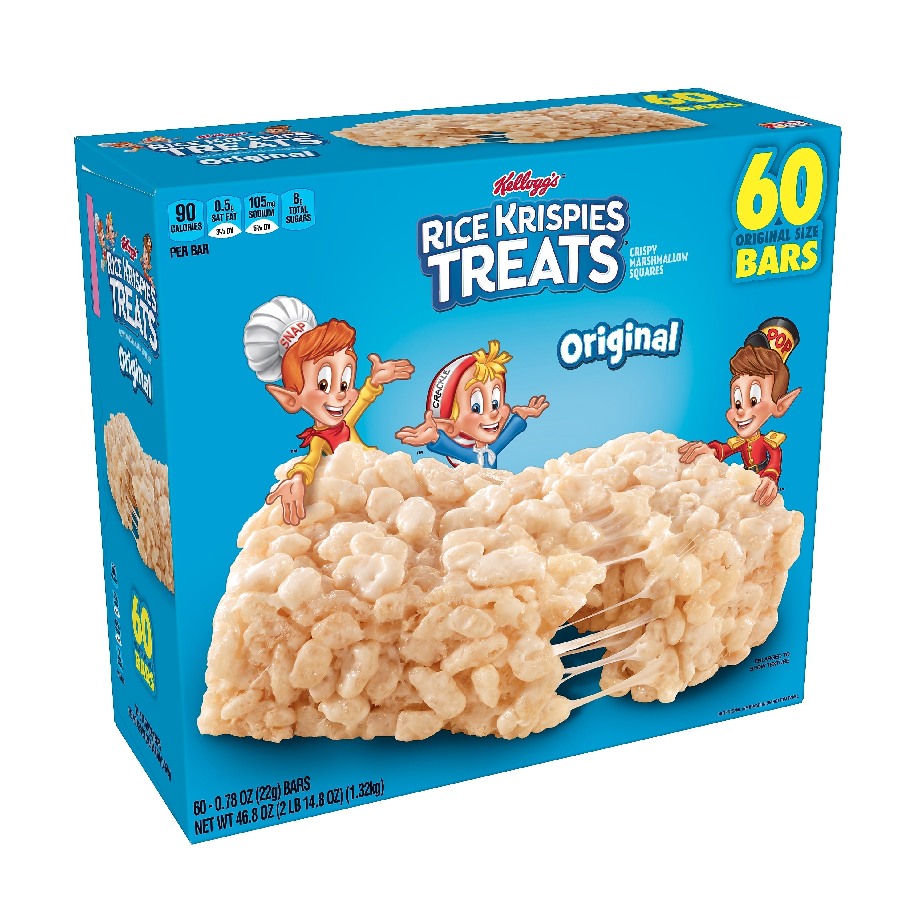 Rice Krispies Treats Marshmallow Cereal Bar, 0.78 oz., 60 Bars/Box