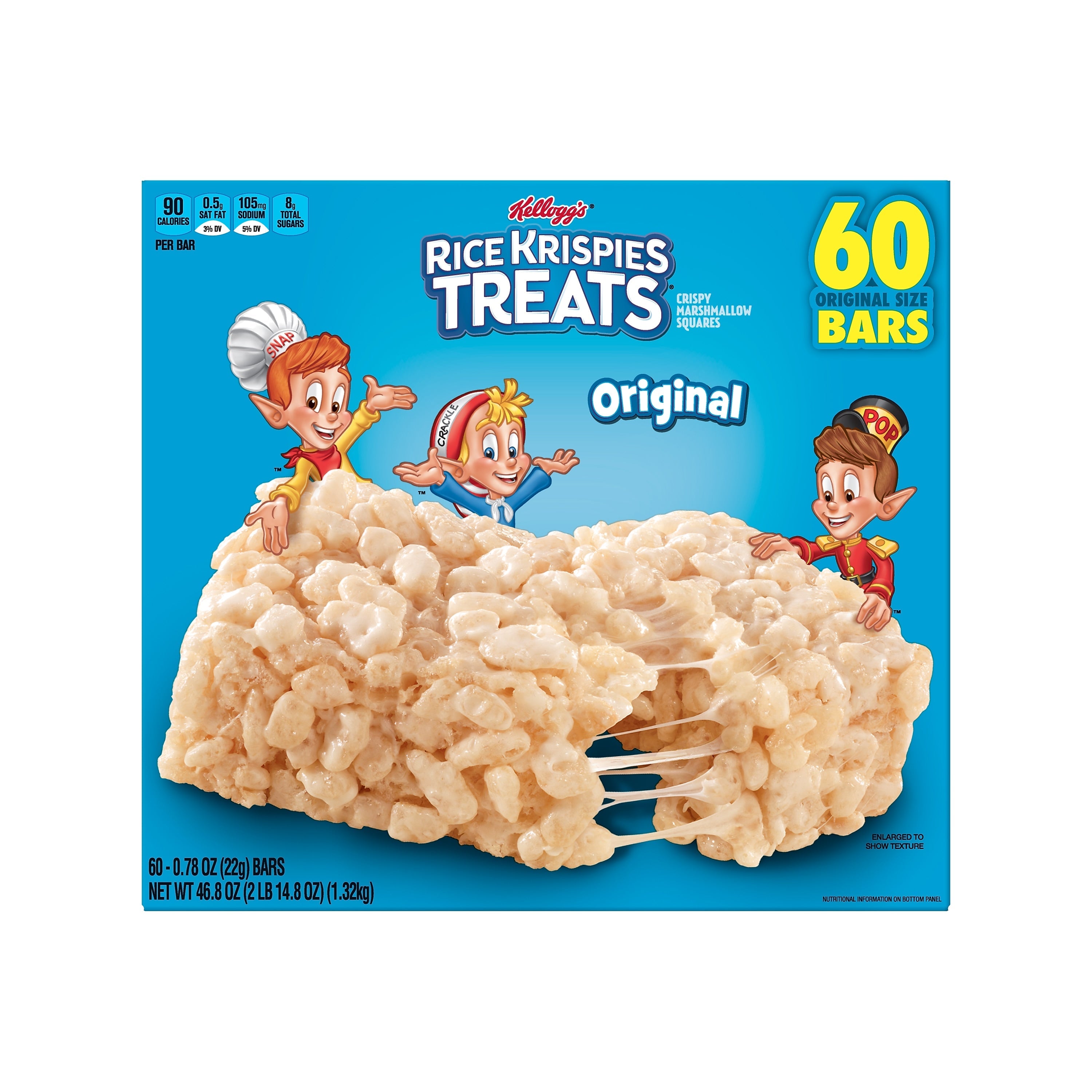 Rice Krispies Treats Marshmallow Cereal Bar, 0.78 oz., 60 Bars/Box