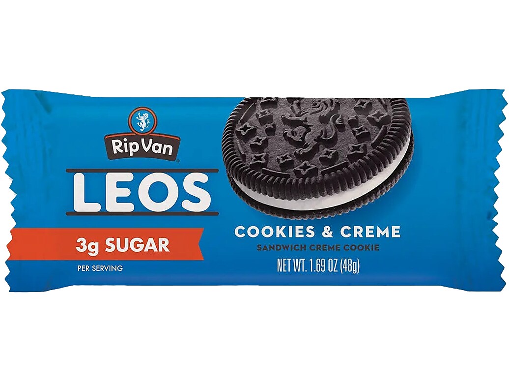 Rip Van Leos Cookies & Cream Sandwich Cookies, 1.69 oz., 10 Packs/Box