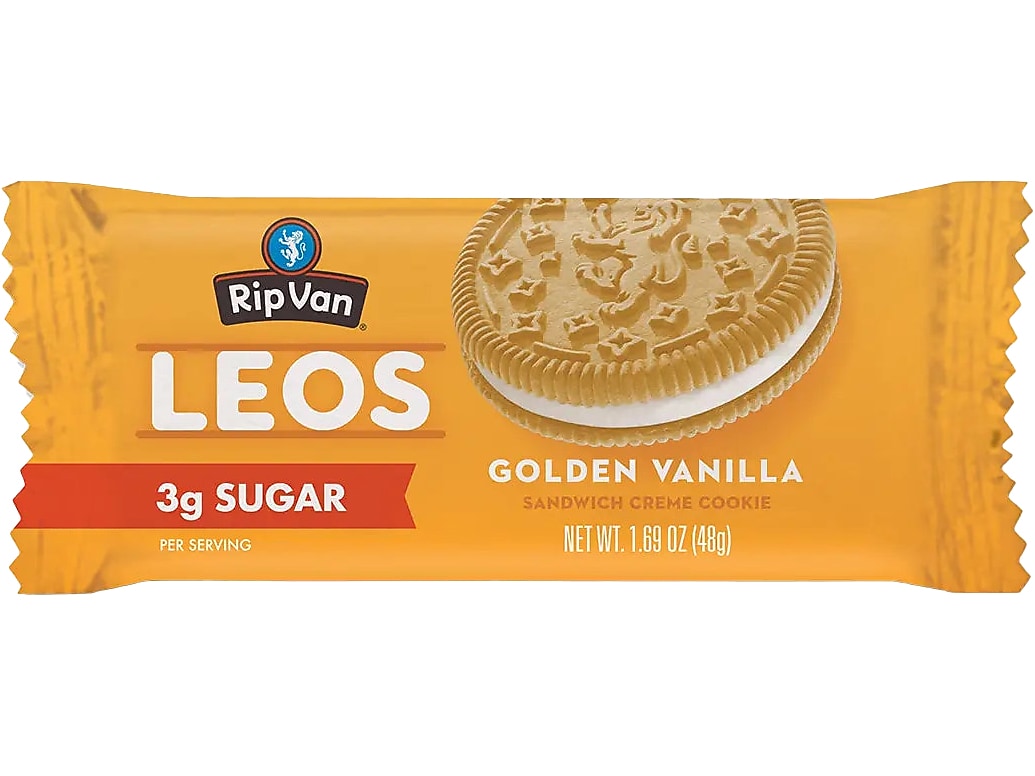 Rip Van Leos Golden Vanilla Sandwich Cookies, 1.69 oz., 10 Packs/Box