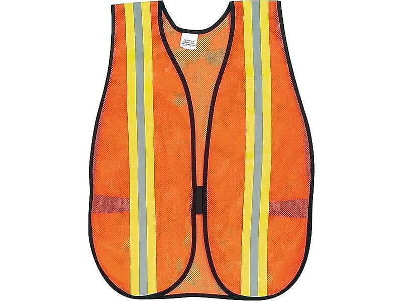 River City MCR Safety Hook & Loop Safety Vest, Non-ANSI, One Size, Orange