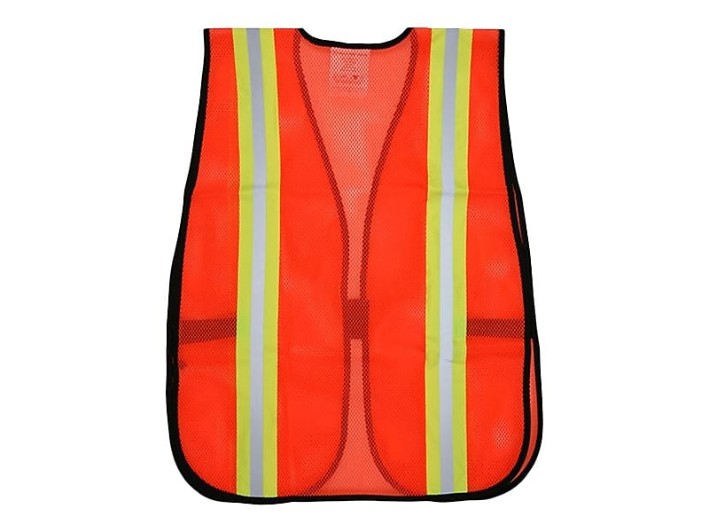 River City MCR Safety Hook & Loop Safety Vest, Non-ANSI, One Size, Orange