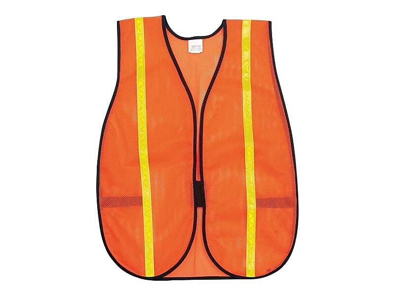 River City MCR Safety Hook & Loop Safety Vests, Non-ANSI, One Size, Orange