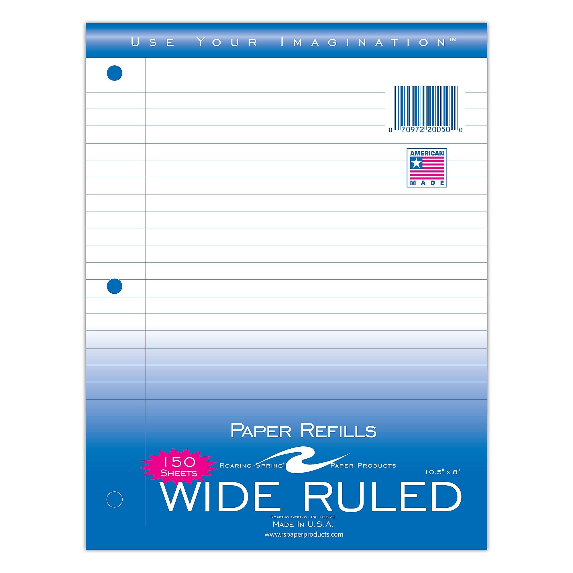 Roaring Spring Paper Products Wide Ruled Filler Paper, 8