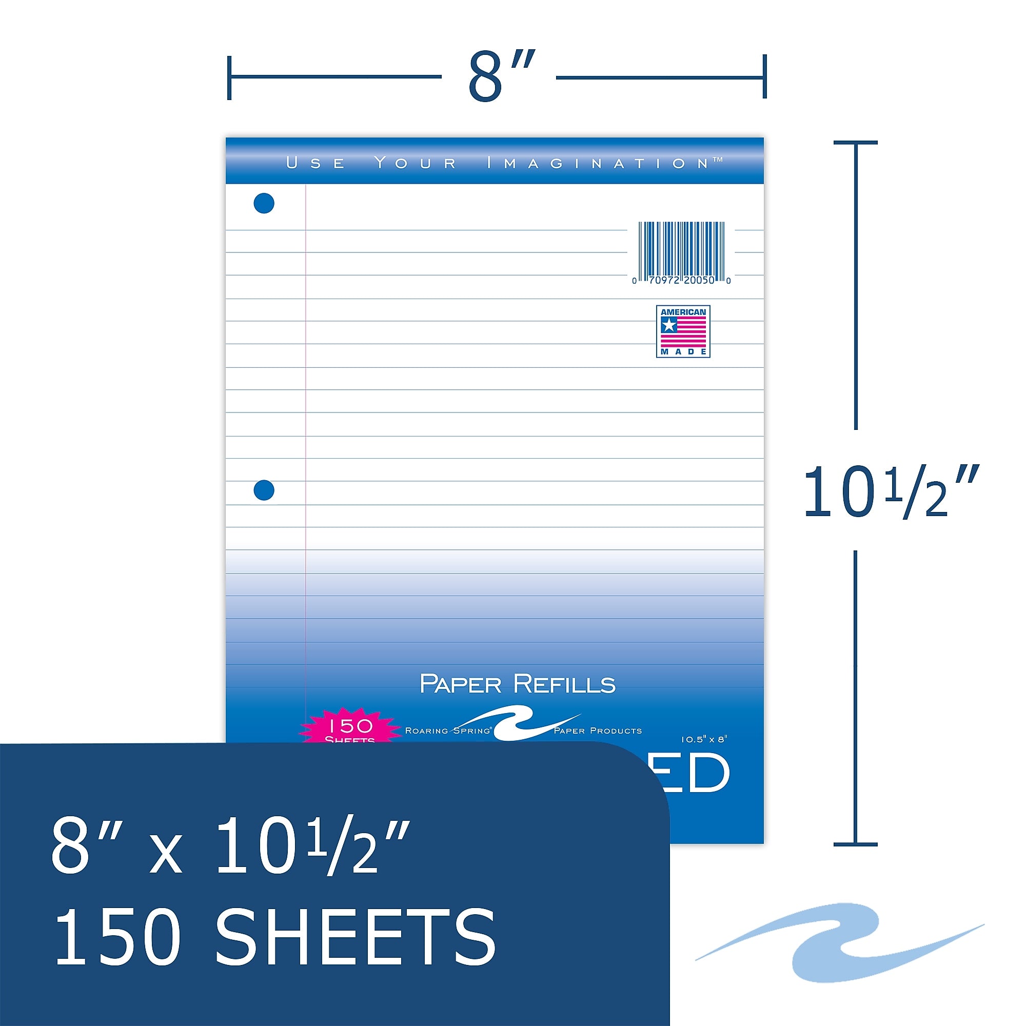 Roaring Spring Paper Products Wide Ruled Filler Paper, 8