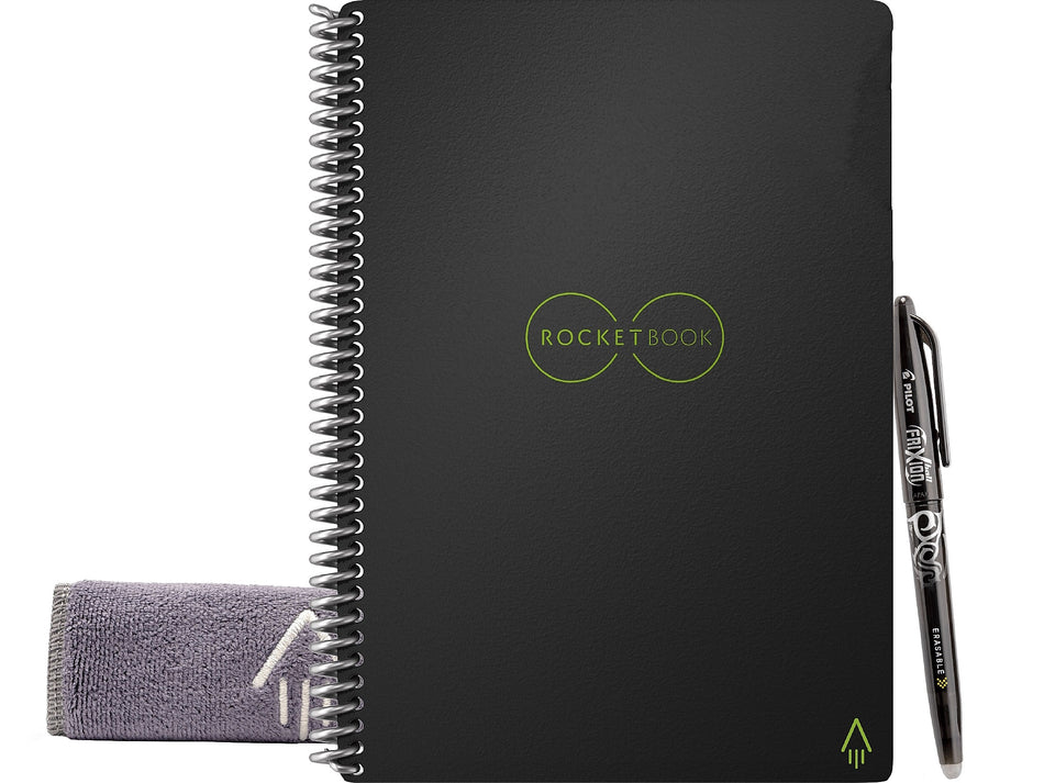 Rocketbook Core Professional Notebooks, 6" x 8.8", College Ruled, 18 Sheets, Black