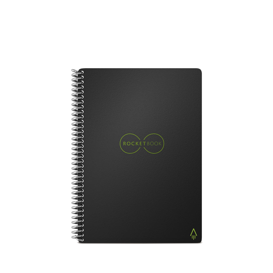 Rocketbook Core Reusable Smart Notebook, 6" x 8.8", Dot-Grid Ruled, 36 Pages, Black