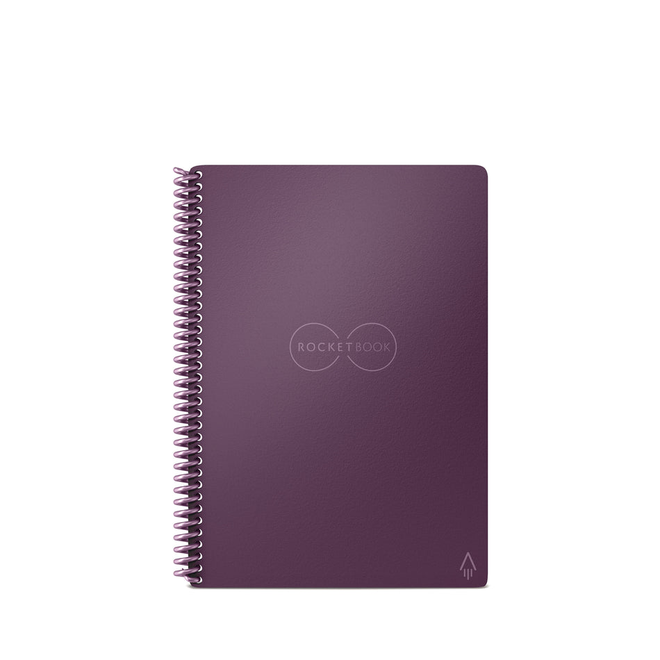 Rocketbook Core Reusable Smart Notebook, 6" x 8.8", Lined Ruled, 36 Pages, Plum