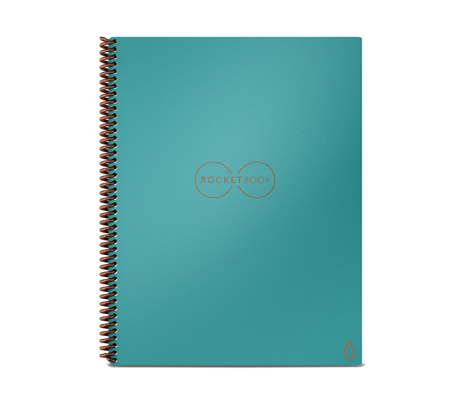 Rocketbook Core Reusable Smart Notebook, 8.5" x 11", Dot-Grid Ruled, 32 Pages, Teal