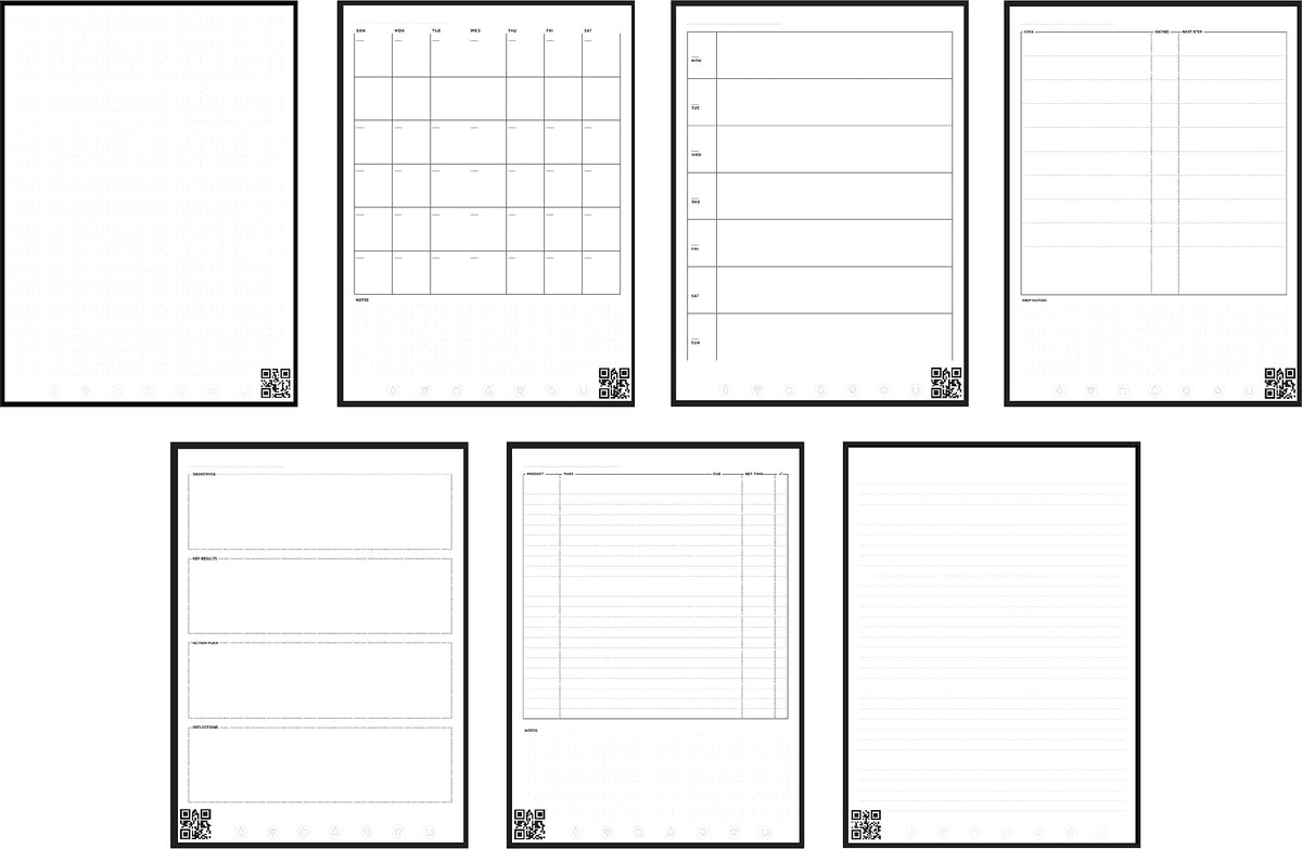 Rocketbook Fusion Reusable Notebook Planner Combo, 6" x 8.8", 7 Page Styles, 42 Pages, Black