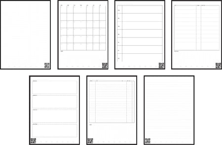 Rocketbook Fusion Reusable Notebook Planner Combo, 6" x 8.8", 7 Page Styles, 42 Pages, Black