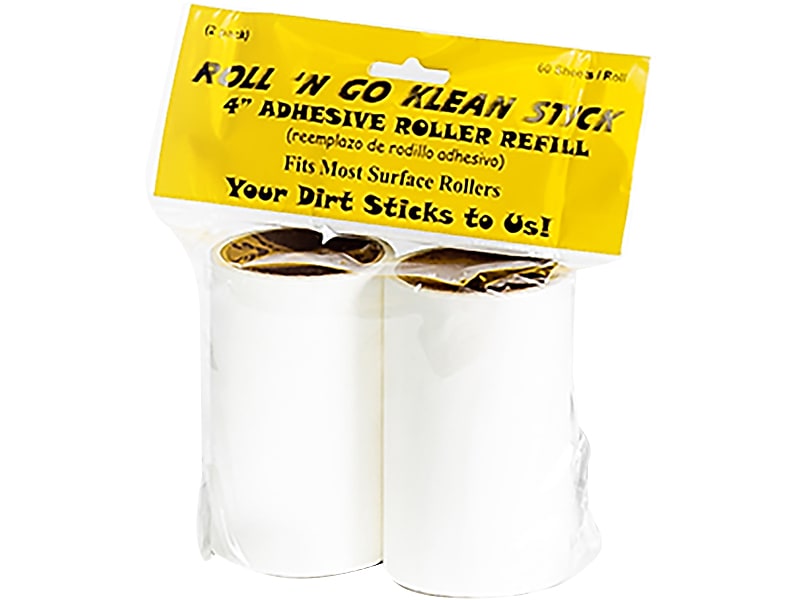 Roll 'N Go Klean Stick Mini Lint Roller Refill, White, 60 Sheets/Roll, 2 Rolls/Pack, 6 Packs/Box