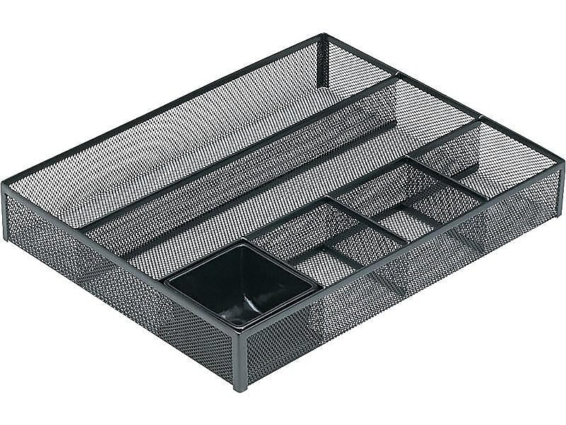 Rolodex Mesh 6-Compartment Drawer Organizer, Black