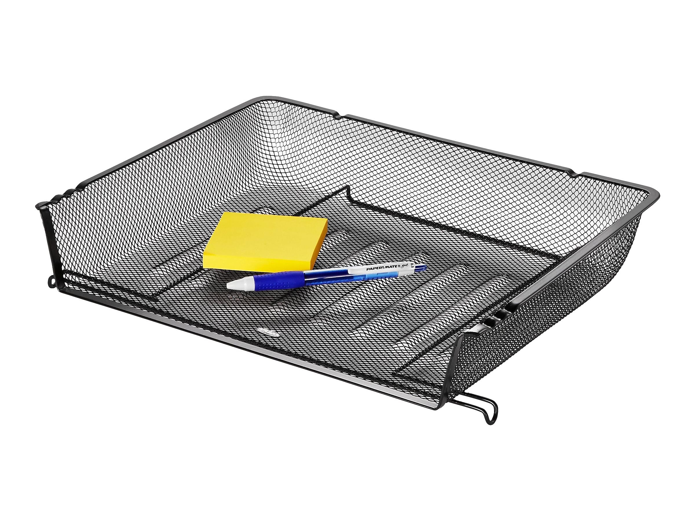 Rolodex Stackable Side Loading Letter Tray, Letter Size, Black Wire Mesh