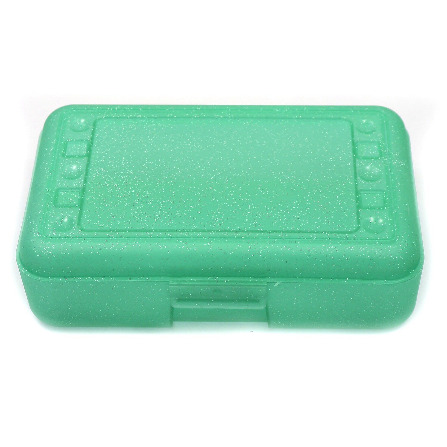 Romanoff Plastic Latch Pencil Case, Lime Sparkle, Pack of 12