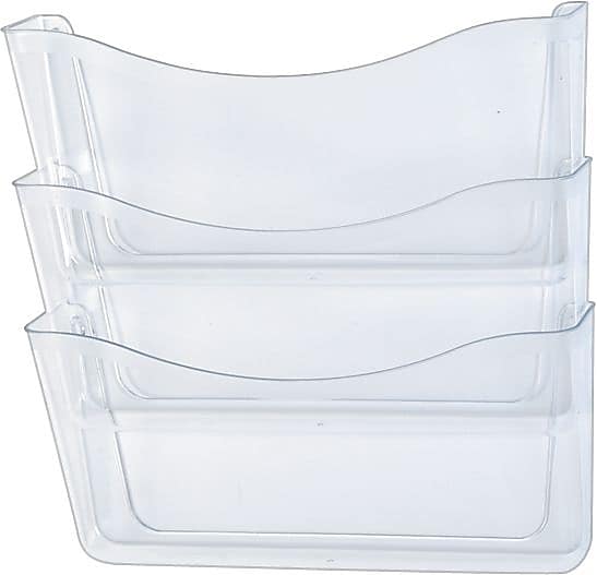 Rubbermaid 1-Pocket Wall Letter Size Wall File, Clear, 3/Set