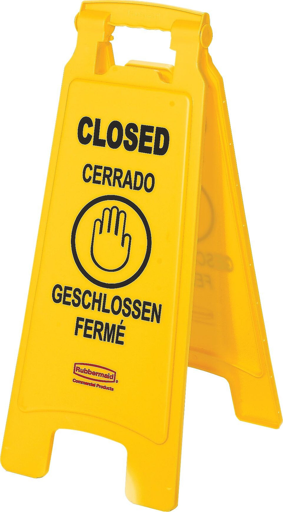 Rubbermaid 2-Sided "Closed" Sign, Yellow, 26" x 11"