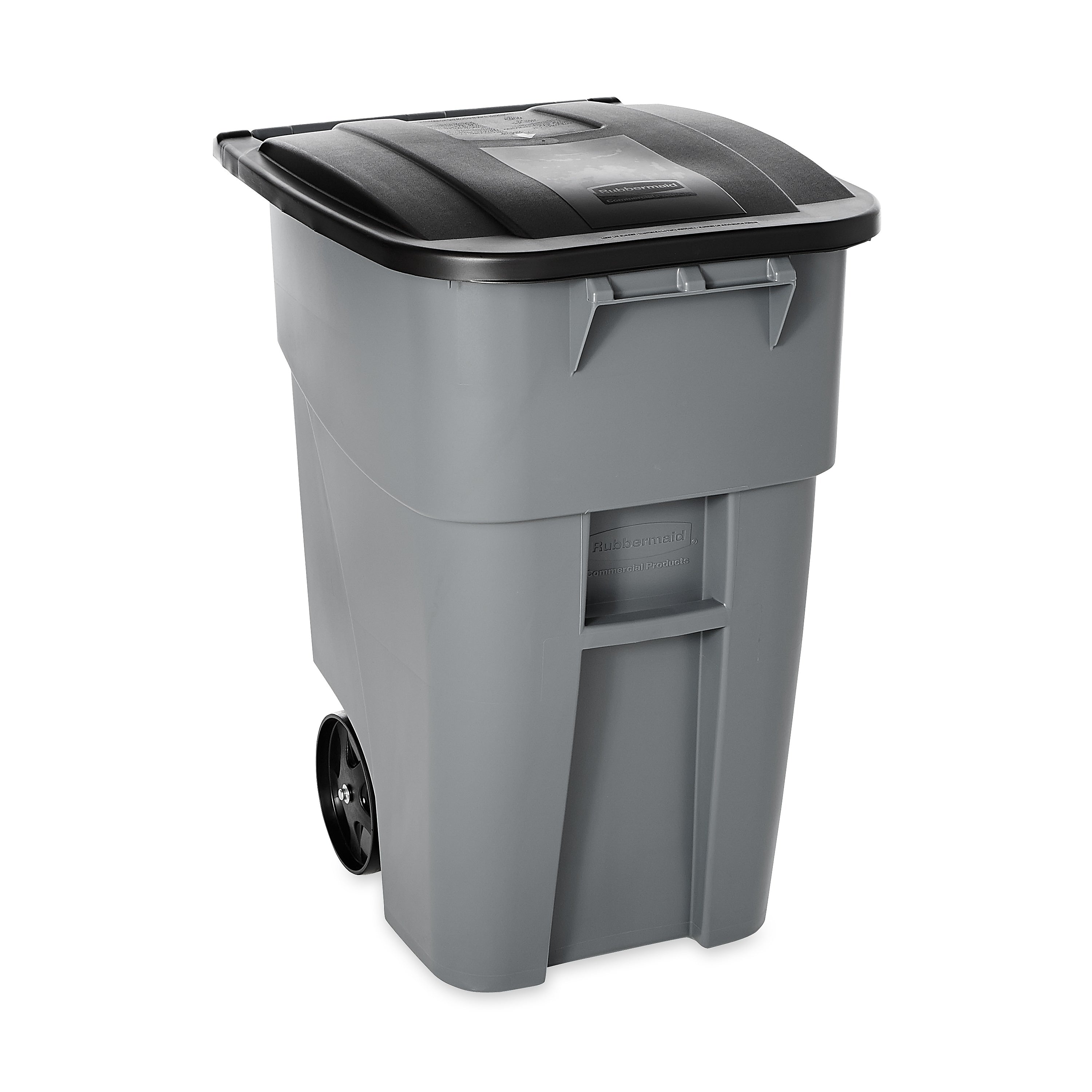 Rubbermaid Brute Plastic Outdoor Trash Can, 50 Gallon, Gray