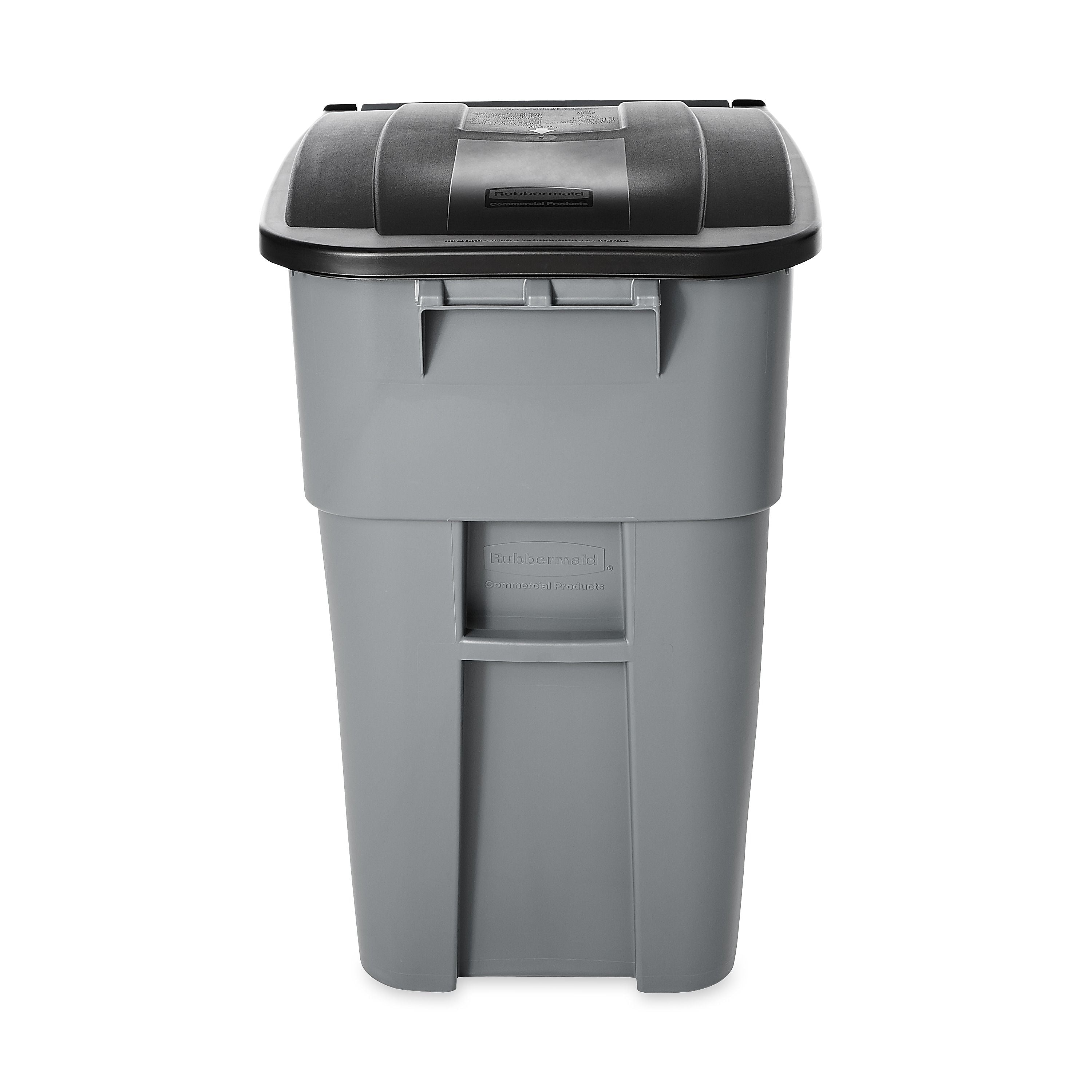 Rubbermaid Brute Plastic Outdoor Trash Can, 50 Gallon, Gray