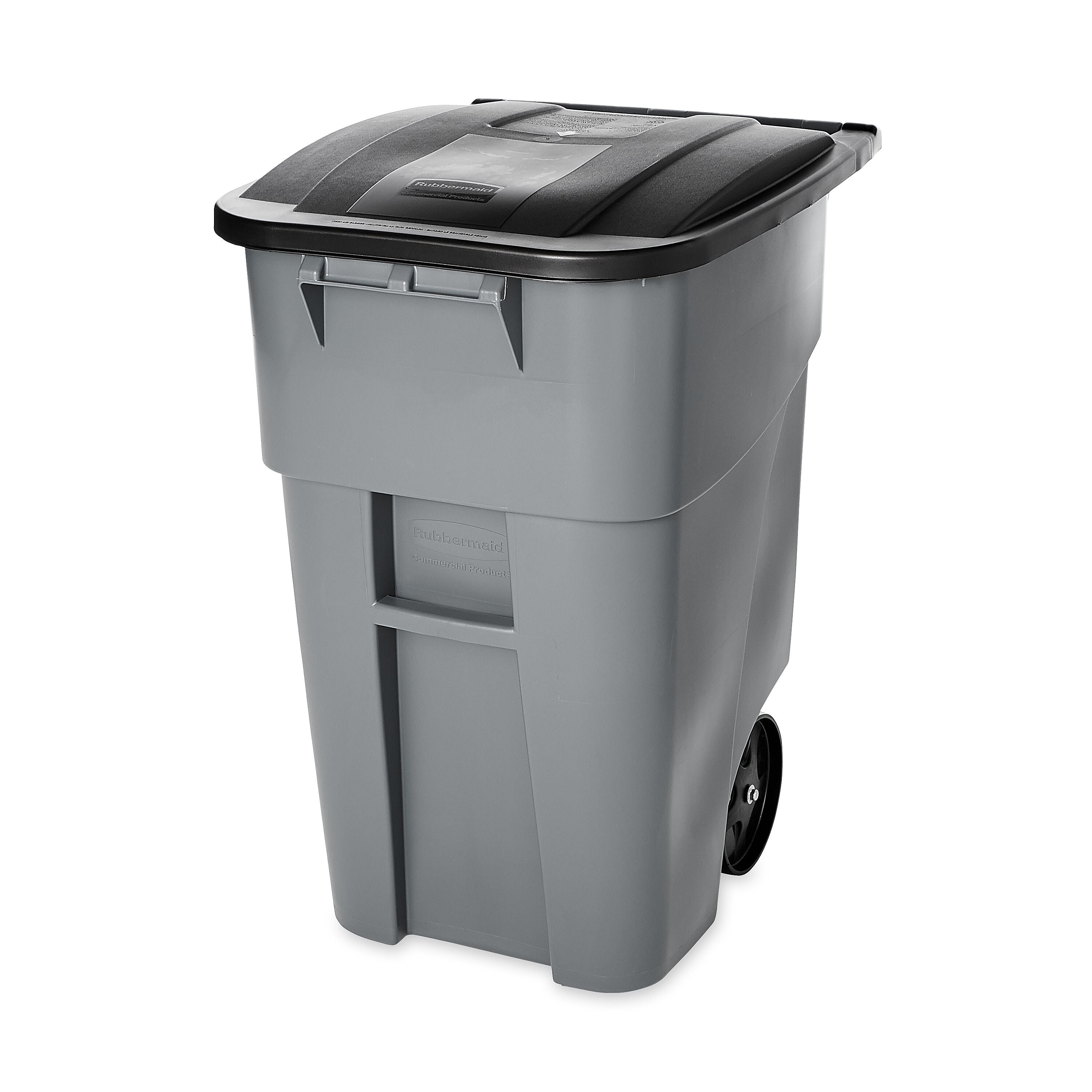 Rubbermaid Brute Plastic Outdoor Trash Can, 50 Gallon, Gray