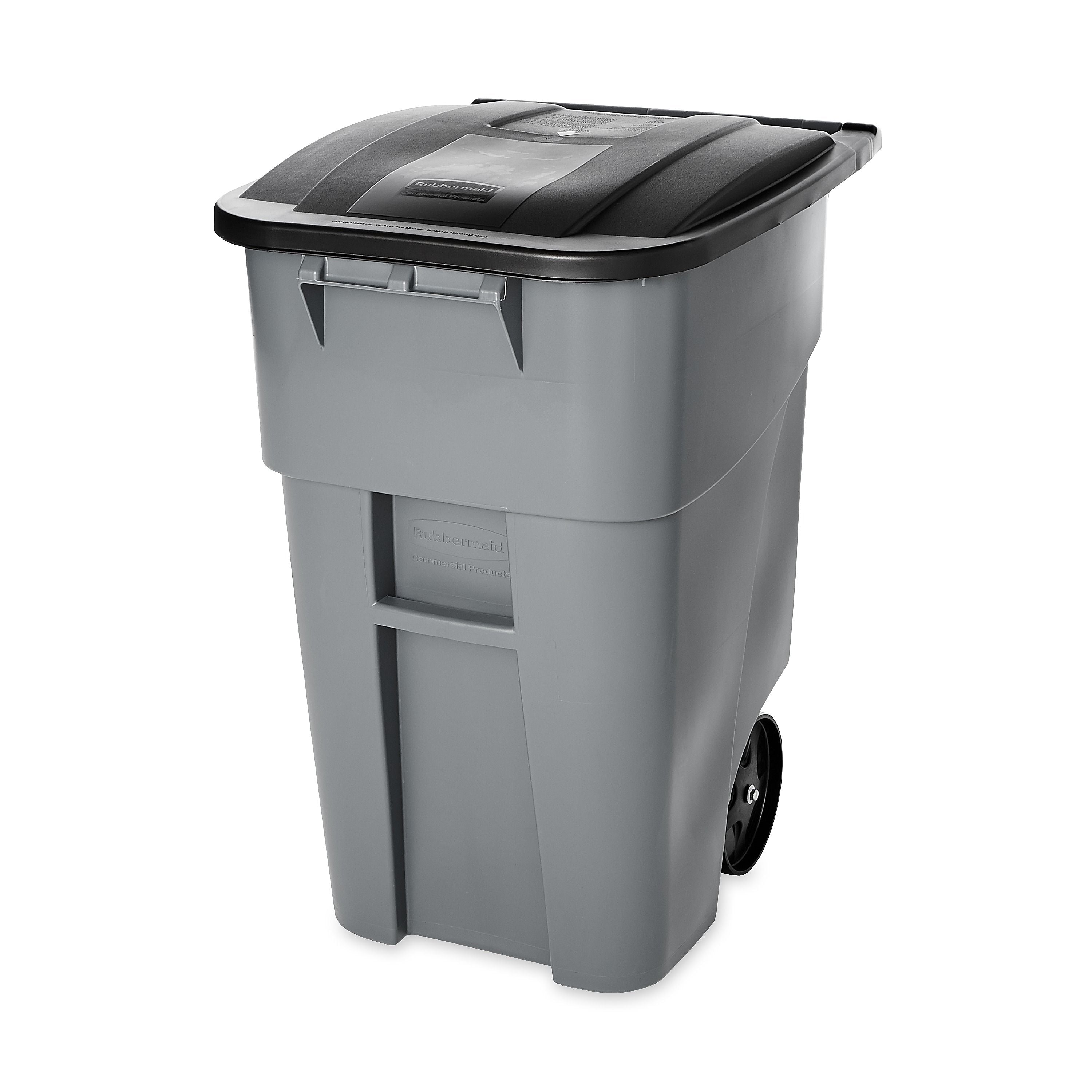 Rubbermaid Brute Plastic Outdoor Trash Can, 50 Gallon, Gray