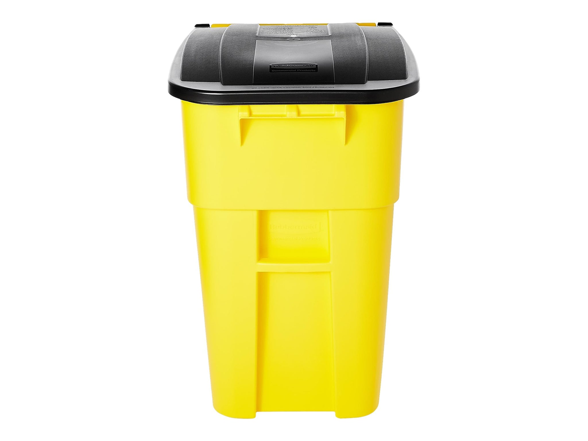 Rubbermaid BRUTE Rollout Plastic Outdoor Trash Can, 50 Gallon, Yellow