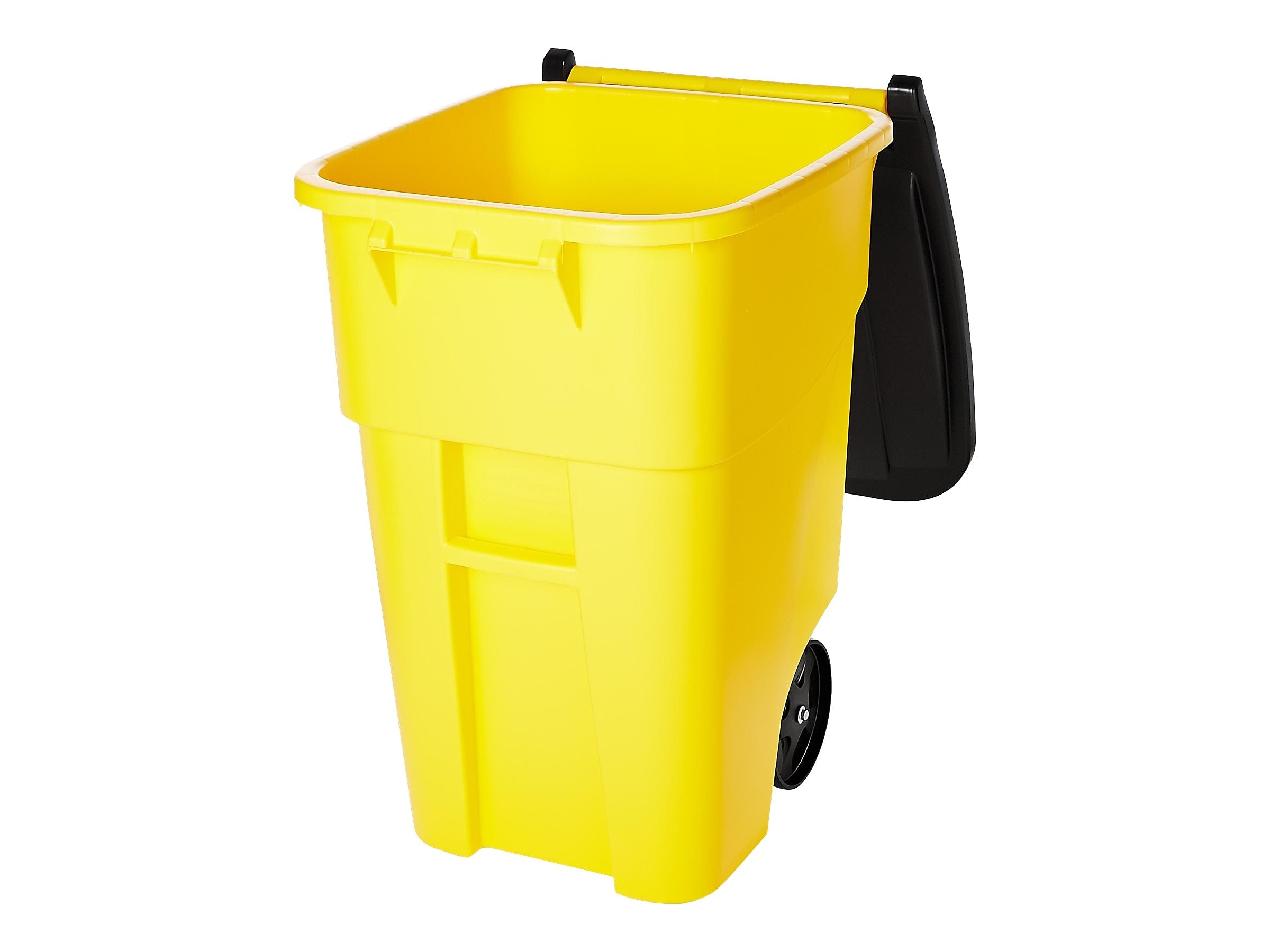 Rubbermaid BRUTE Rollout Plastic Outdoor Trash Can, 50 Gallon, Yellow