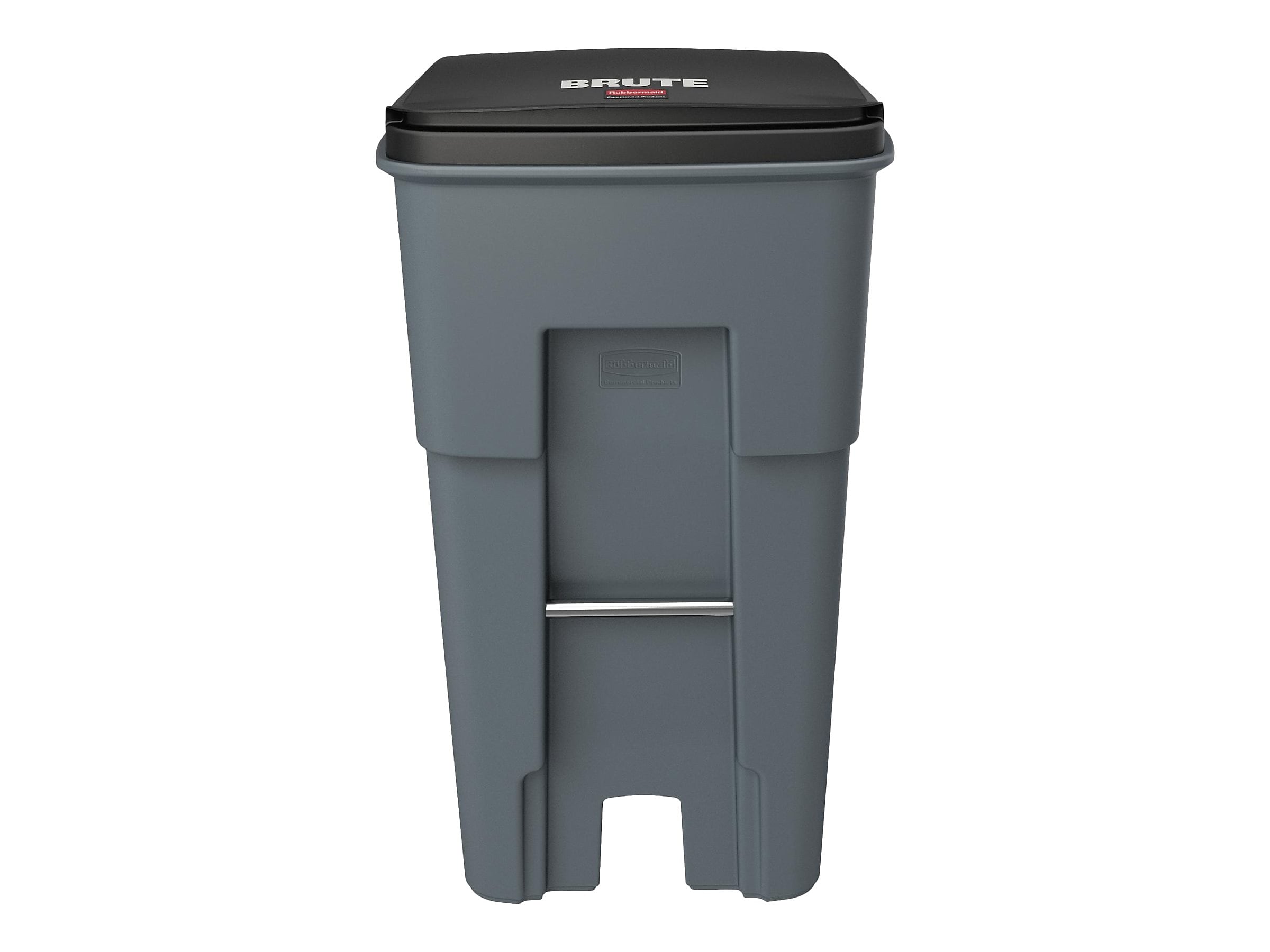 Rubbermaid BRUTE Rollout Plastic Outdoor Trash Can, 65 Gallon, Gray