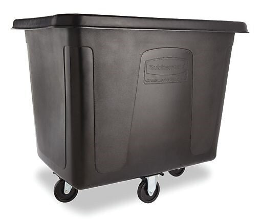 Rubbermaid® Cube Truck, 500 lbs. Capacity, Black, 37"H x 31"W x 43.75"L