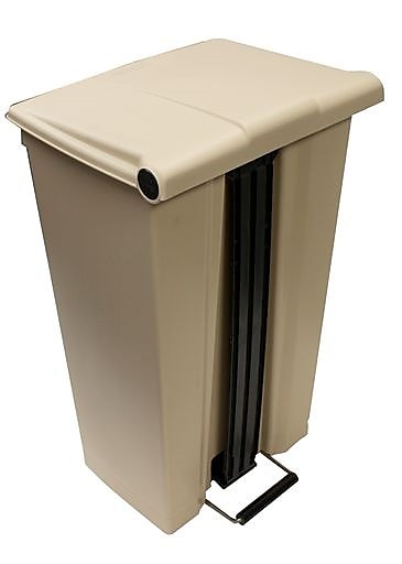 Rubbermaid Fire-Safe Step-On Trash Can, 23 Gallons, Beige
