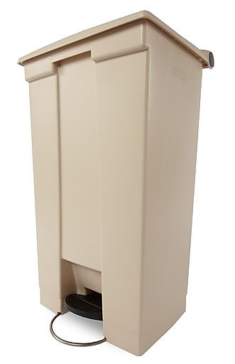 Rubbermaid Fire-Safe Step-On Trash Can, 23 Gallons, Beige