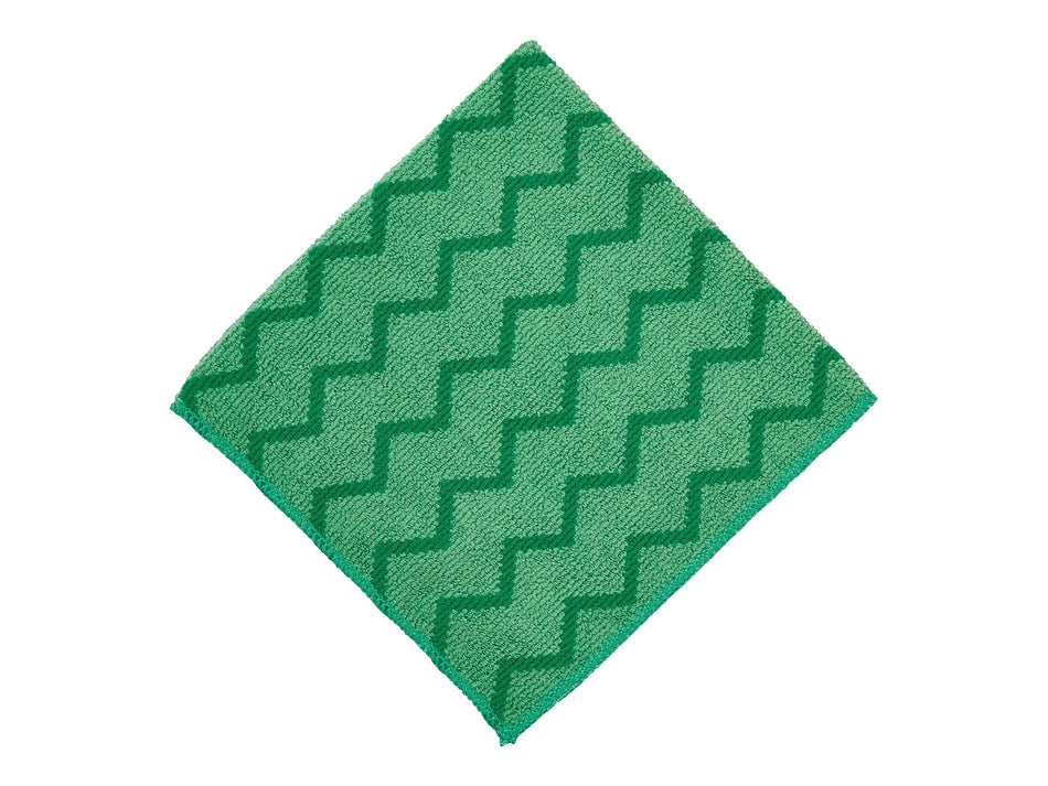 Rubbermaid HYGEN Microfiber Cleaning Cloths, 16" x 16", Green, 12 Cloths/Pack