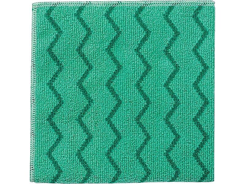 Rubbermaid HYGEN Microfiber Cleaning Cloths, 16" x 16", Green, 12 Cloths/Pack