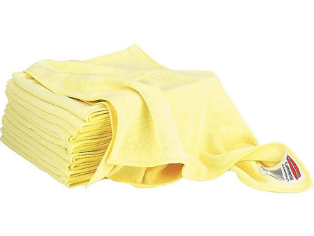 Rubbermaid HYGEN Microfiber Cleaning Cloths, 16" x 16", Yellow, 12 Cloths/Pack