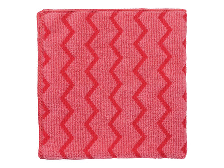 Rubbermaid HYGEN Microfiber Cleaning Rags, 16" x 16", Red, 12 Rags/Pack