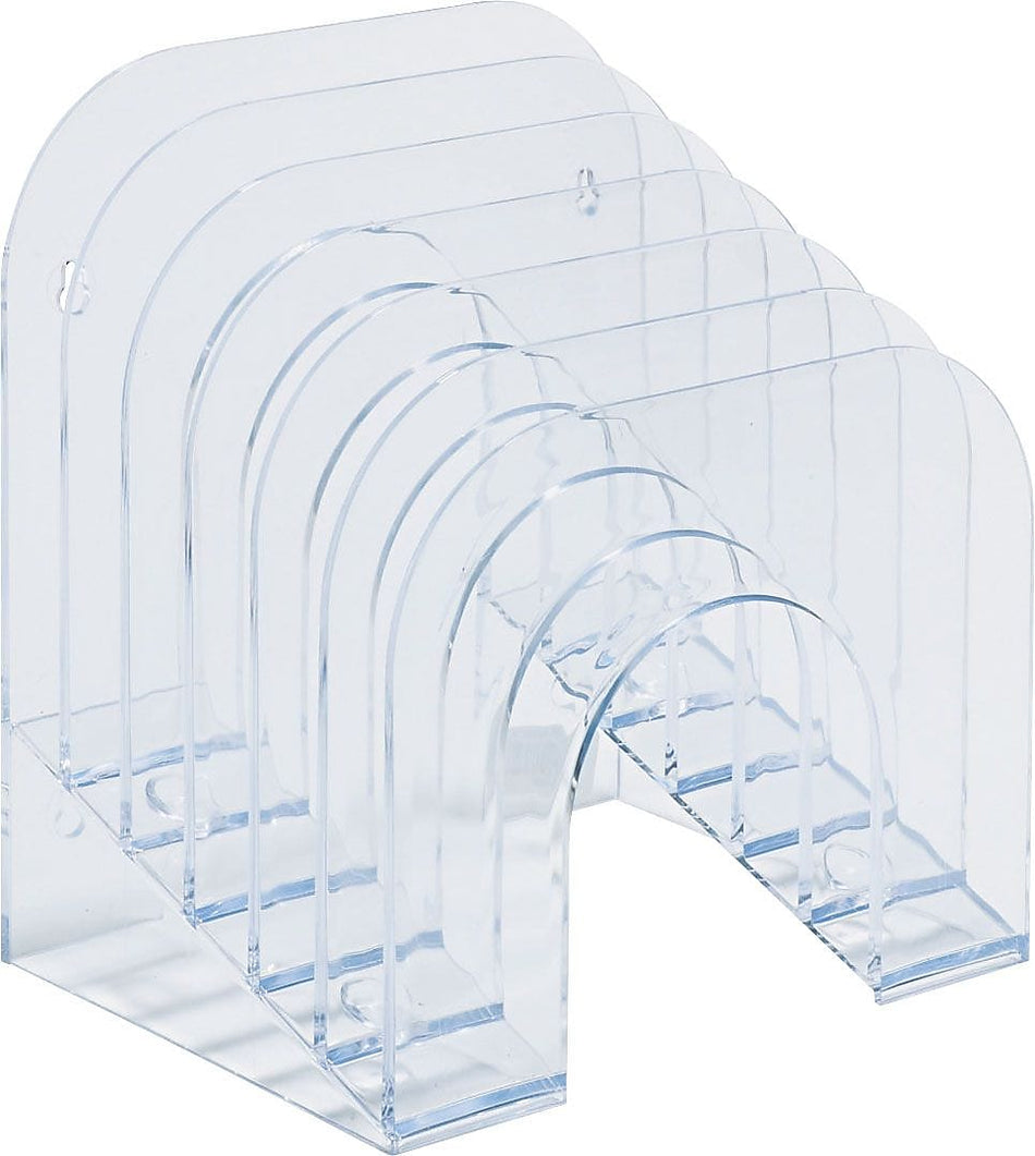 Rubbermaid Optimizers™ Jumbo Incline Sorter, 6 Compartments, Clear, 7 3/8"H x 9 3/8"W x 10 1/2"D