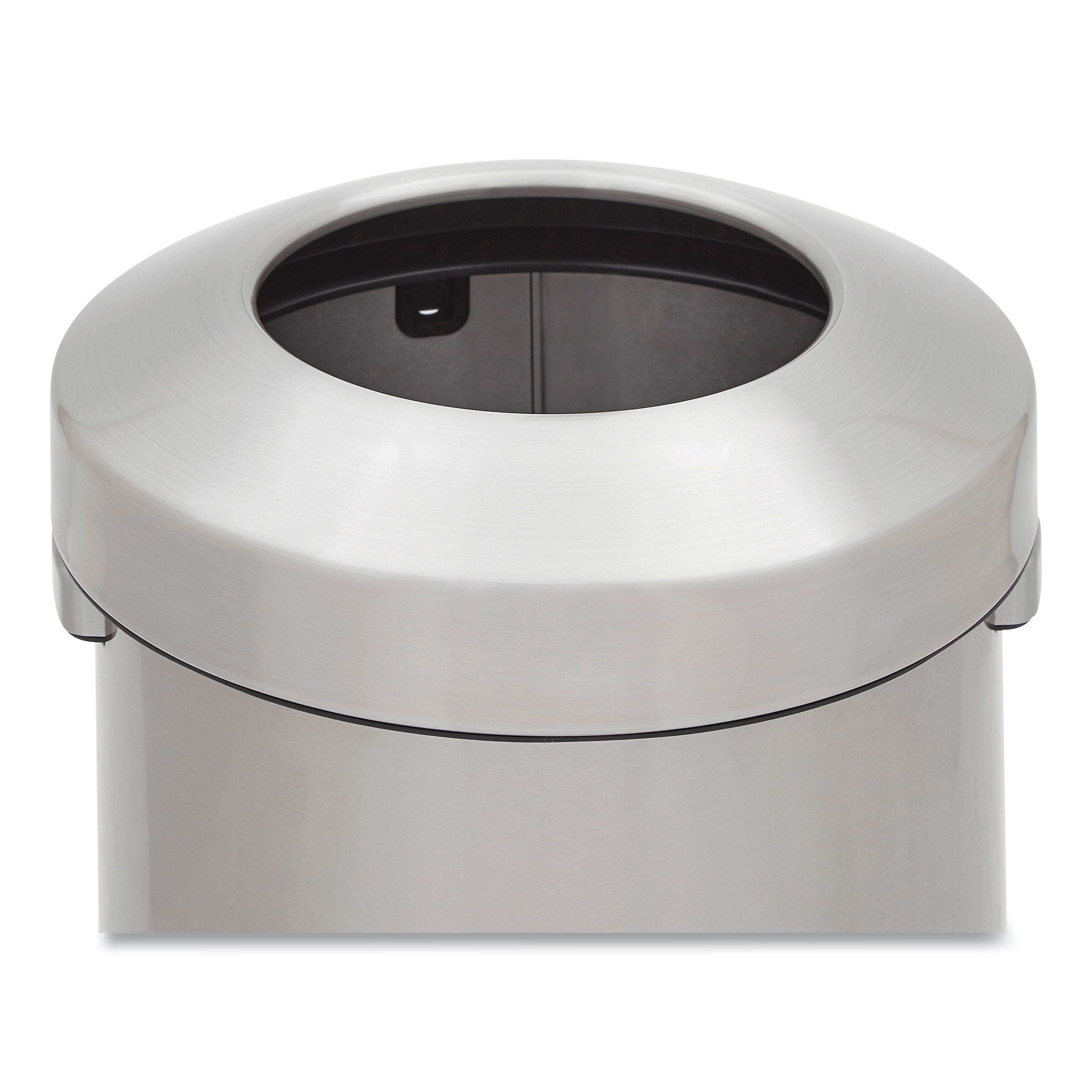Rubbermaid Refine Stainless Steel Indoor Trash Can with Open Lid, 15 Gallon, Silver