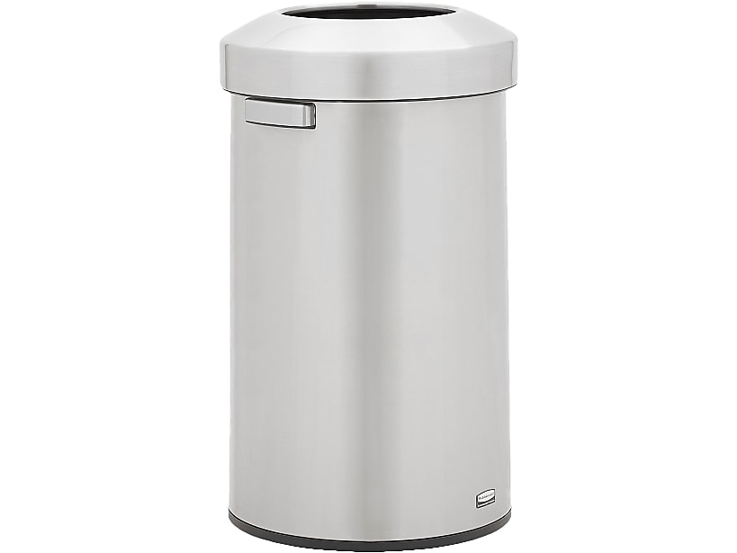 Rubbermaid Refine Stainless Steel Indoor Trash Can with Open Lid, 23 Gallon, Silver